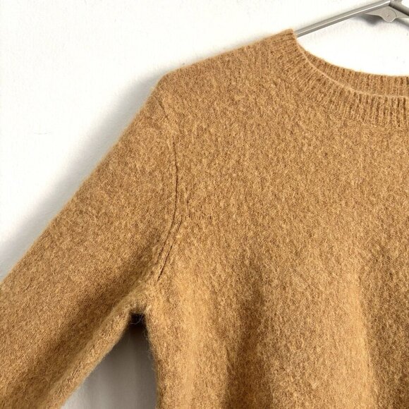 Jenni Kayne Camel Brown Long Sleeve Wool Sweater Women’s Size Small Shrunken - Picture 5 of 8